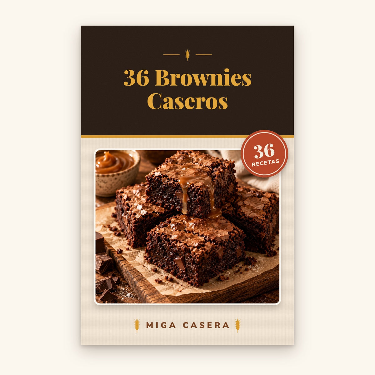 Portada de 36 Brownies Caseros · Miga Casera